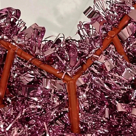 14” Pink Tinsel Heart - Picture 9 of 9